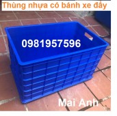 Thùng nhựa có bánh xe đẩy kích thước 78x50x43 cm