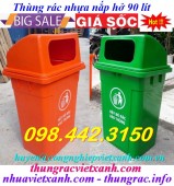 Thùng rác 90 lít nắp hở nhựa HDPE MGB90H