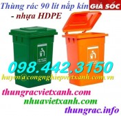 Thùng rác 90 lít nắp kín nhựa HDPE MGB90K