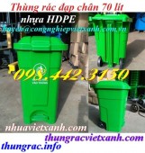 Thùng rác đạp chân 70 lít nhựa HDPE có bánh xe giá rẻ call 0984423150 - Huyền