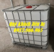 Tìm nhà phân phối tank nhựa, bồn IBC 1000l, tank màu trắng có khung thép, tank n