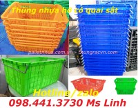 Thùng nhựa hở có quai sắt hs011-quai