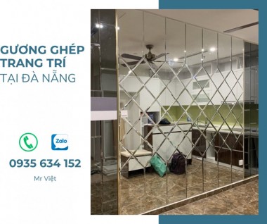 Gương ghép quả trám trang trí phòng giá rẻ tại Đà Nẵng