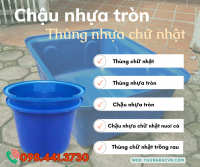 Chậu nhựa chữ nhật 100 lít 200 lít 300 lít 500 lít 750 lít 1000 lít 11