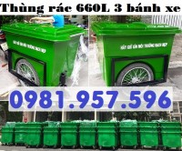 Thùng rác bánh xe 660L, thùng rác công cộng 660L