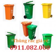 Thùng rác nhựa giá tốt- thùng rác 120l 240l 660l màu xanh, cam giá rẻ tại miền