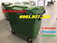 Xe gom rác 660l, xe gom rác chính hãng, xe gom rác nhựa