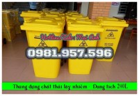 Thùng rác công nghiệp 240L, thùng rác nhựa HDPE nguyên sinh