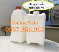 Can 5l vuông, can dẹt đưng hóa chất, can nhựa dày, can nhưa,can