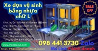 Xe đẩy dọn vệ sinh bằng nhựa chữ L 3 tầng