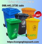 Thùng rác nhựa 240 lít 2 bánh xe – nắp kín