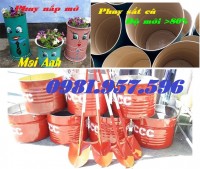 Phuy sắt cũ, phuy phòng cháy chữa cháy, phuy làm bồn hoa