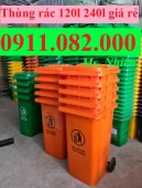 Thùng rác chuyên sỉ giá rẻ- Thùng rác 120l 240l 660l màu xanh, cam, vàng- lh 0