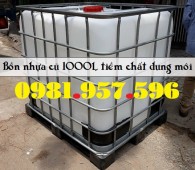 Tank nhựa IBC cũ, bồn nhựa trắng 1000L, bồn nhựa vuông 1000L