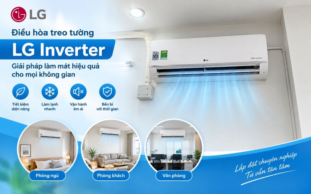 Điều hòa treo tường LG Inverter hiện nay đang có giá rẻ