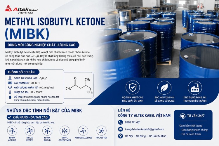 Methyl Isobutyl Ketone (MIBK) là gì? Ứng dụng và lưu ý khi sử dụng trong công ng
