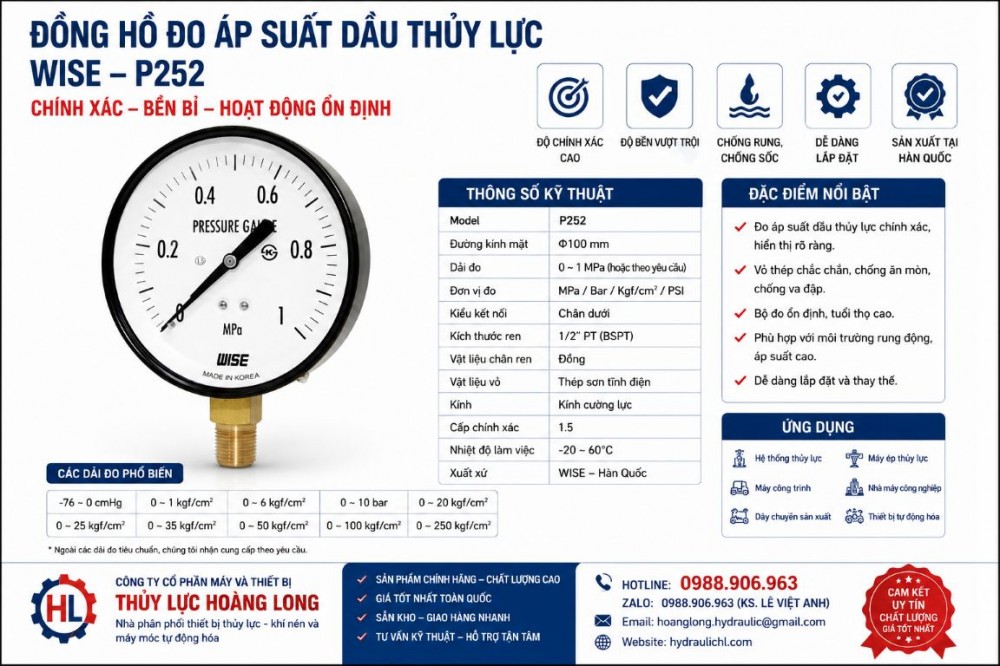 Đồng Hồ Đo Nhiệt Độ Dầu Và Đồng Hồ Đo Áp Suất Dầu Thủy Lực Chính Xác