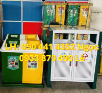 Thùng rác 2 ngăn composite, thùng rác 3 ngăn giá bao nhiêu, thùng phân loại rác