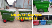 Xe thu gom rác 1000L màu vàng,xe thu gom rác 660L có khung sắt composite cao cấp