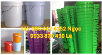 Thùng nhựa vuông 18L, thùng nhựa tròn 20 lít màu trắng, xô nhựa PP 20 lít