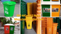 Thùng rác phân loại 3 ngăn composite, thùng đựng rác 3 ngăn y tế
