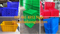 Sọt nhựa hở đựng trái cây, rổ nhựa đựng rau củ quả, sóng nhựa đặc 8 bánh xe, sọ