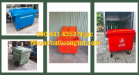 Chuyên bán thùng đựng rác 1000 lít HDPE, xe đẩy rác 660 lít bánh xe composite