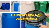 Thùng phuy nhựa 30l Cần Đước, thùng phuy cũ 220 lít làm chậu cây