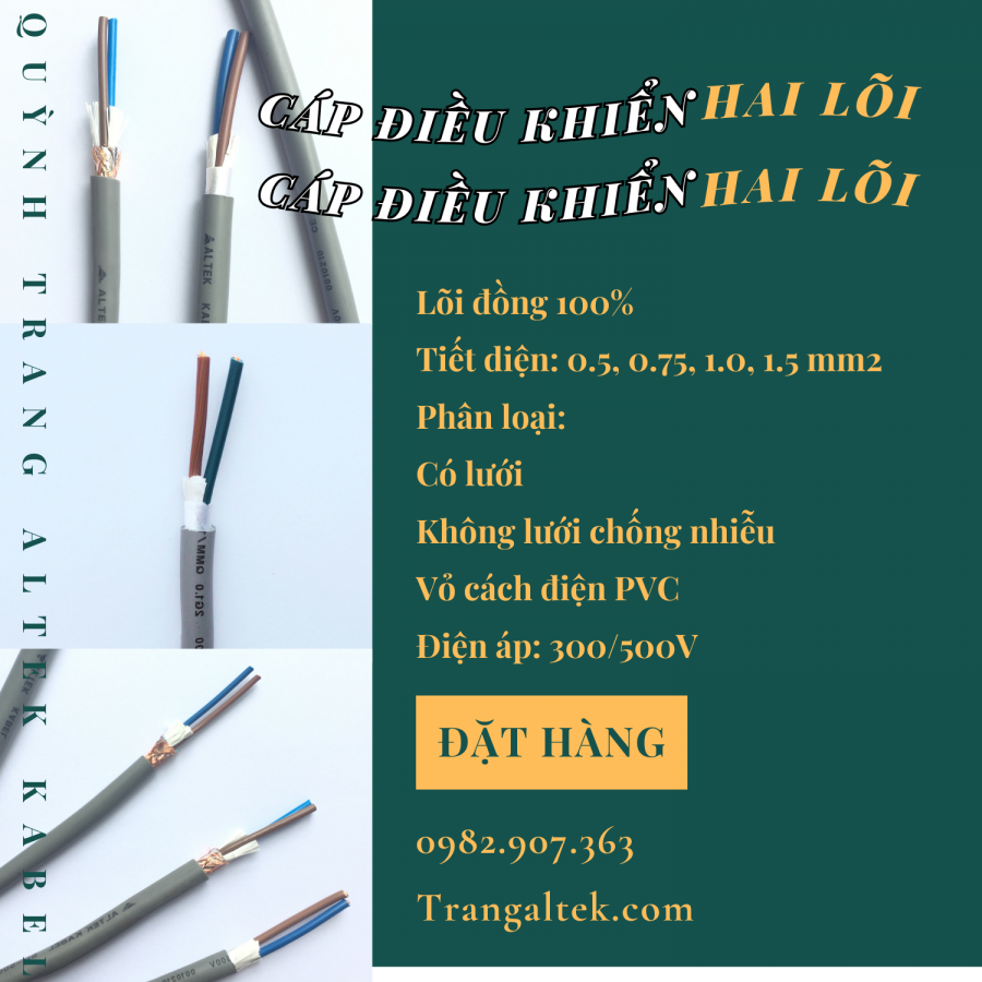 Cáp điều khiển 2 lõi, cáp truyền tín hiệu 2 lõi Altek Kabel-image-5