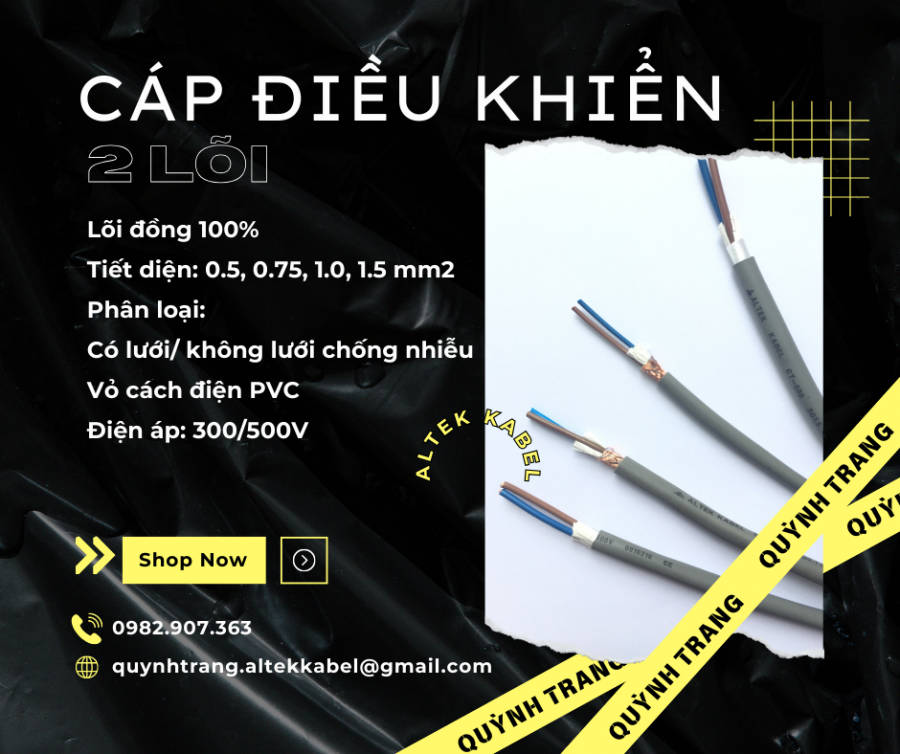 Cáp điều khiển 2 lõi, cáp truyền tín hiệu 2 lõi Altek Kabel-image-3