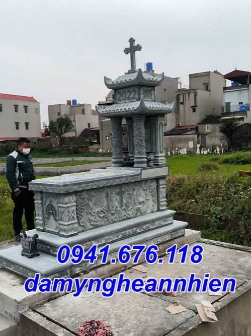 Quảng Ninh Xây, Lắp Đặt Mẫu mộ đá công giáo đẹp bán tại Quảng Ninh - Lăng mộ đạo-image-5