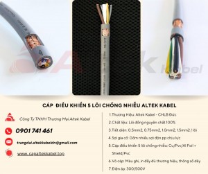 Cáp Điều Khiển Chống Nhiễu 5 Lõi Altek Kabel: Nhập khẩu và phân phối giá sỉ