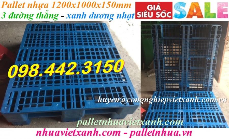 Pallet nhựa 1200x1000x150mm 3 đường thẳng giá rẻ call 0984423150 Huyền-image-2