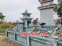 Trà Vinh Mẫu khuôn viên lăng mộ đá xanh rêu đẹp bán Tại Trà Vinh, nhà mồ để lưu