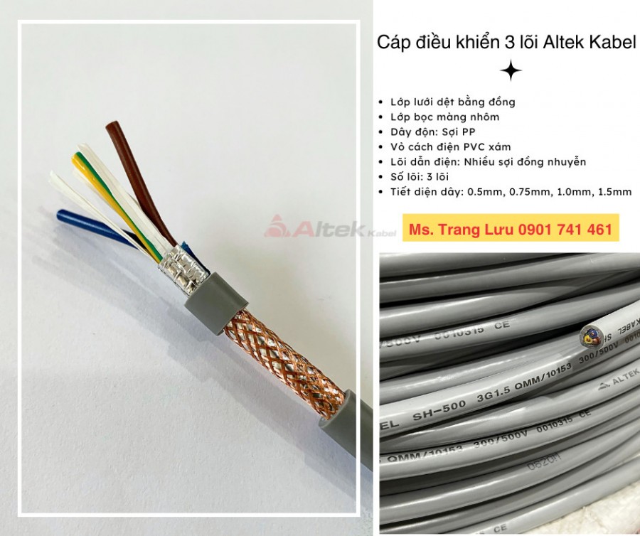 Cáp điều khiển có lưới 3 lõi Altek Kabel 0.5, 0.75, 1.0, 1.5-image-5