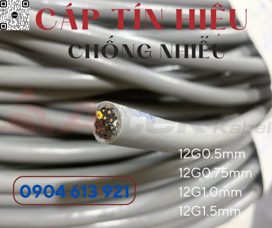 Cáp điện 12 lõi, cáp điều khiển 12x1.0mm chống nhiễu-image-2