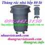 Thùng rác nhà bếp 80 lít có bánh xe - nhựa HDPE giá cực sốc call 0984423150