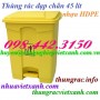 Thùng rác đạp chân 45 lít nhựa HDPE