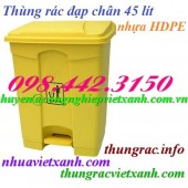 Thùng rác đạp chân 45 lít nhựa HDPE