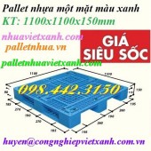 Pallet nhựa 1100x1100x150mm 3 đường thẳng giá rẻ, siêu cạnh tranh