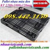 Pallet nhựa đen 1200x1000x120mm giá rẻ, siêu cạnh tranh call 0984423150 Huyền