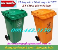 Giảm giá cực sốc thùng rác 120L và thùng rác 240L nắp kín - 2 bánh xe