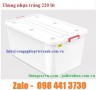 Thùng vuông trắng 220 lít, thùng vuông 220 lít, thùng nhụa vuông 220 lít