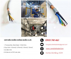 Cáp tín hiệu chống nhiễu 4 lõi trong thang máy và tự động hóa