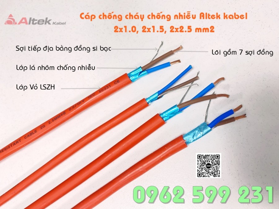 Cáp chống cháy Altek kabel chống nhiễu 2x1.0, 2x1.5, 2x2.5 mm2-image-5