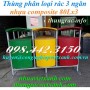 Thùng phân loại rác 3 ngăn nhựa composite có mái che