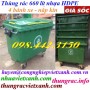 Thùng rác 660 lít nhựa HDPE 4 bánh xe