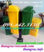 Thùng rác treo đôi nhựa composite 50 lít x 2