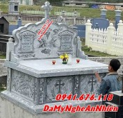 Trà Vinh Bán mẫu mộ đá thờ tro cốt phu thê đẹp bán tại Trà Vinh - giữ cốt