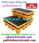 Pallet nhựa chống tràn dầu 2 phuy và 4 phuy giá siêu cạnh tranh call 0984423150